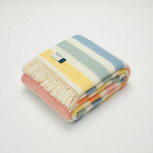 Muaj yeeb yuj Striped Throw Blanket