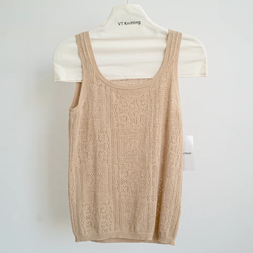 Knitted Wool Vest Cov poj niam
