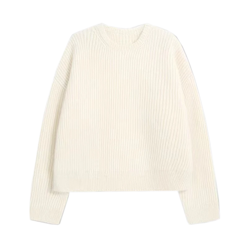 Poj niam Designer Ntxiv Fine Ribbed Wool Sweater