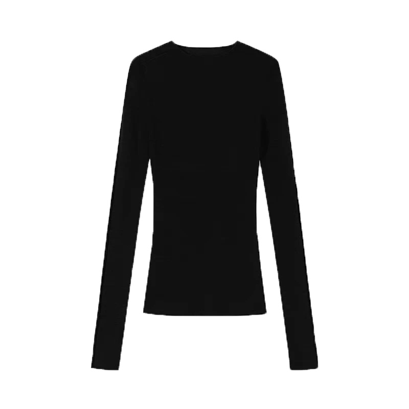 Cov Poj Niam Designer Rov Qab Khaub Ncaws Striped Ntev Tes Tsho Sweater