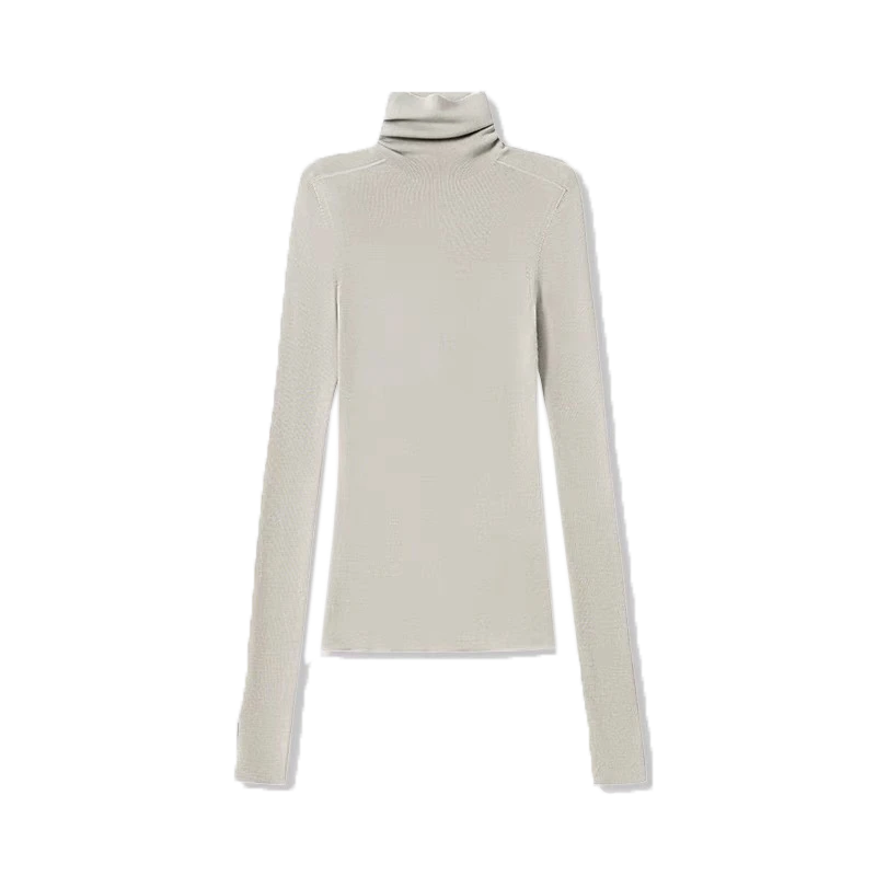 Poj niam Designer Yooj yim Merino Wool Knitted ris tsho hauv qab
