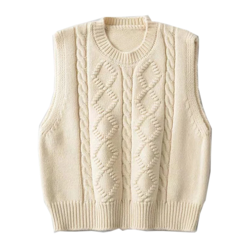 Poj niam Designer V-caj dab Striped Knitted Sweater