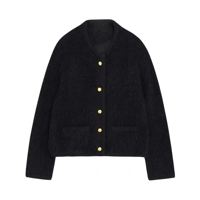Poj niam Designer Versatile Striped Sweater Jacket