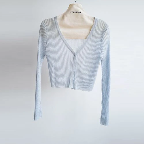 Lub teeb yuag paj rwb Knit Cardigan