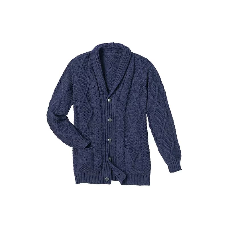 Mens Wool Cardigan nrog Pockets