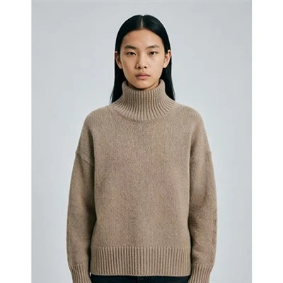 Boxy Camel Turtleneck Cashmere Xav