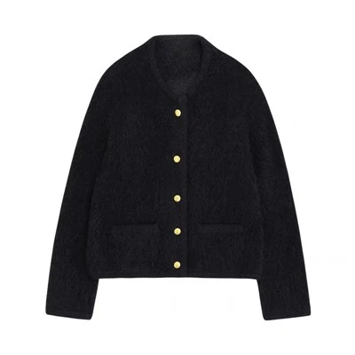 Poj niam Designer Versatile Striped Sweater Jacket