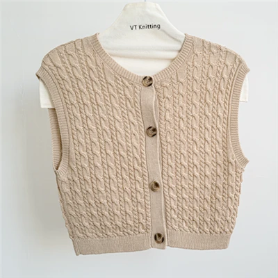 Poj niam Ntev Sleeveless Cardigan Waistcoats
