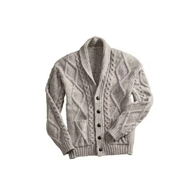 Txiv neej Merino Wool Shawl dab tshos Cardigan