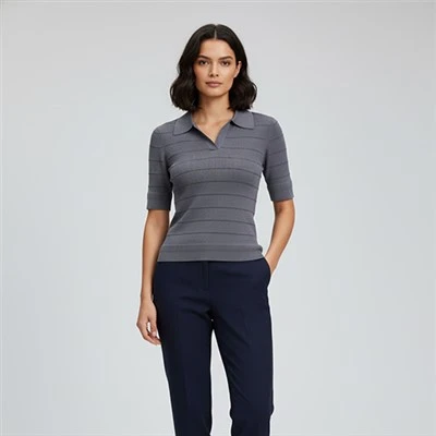 Polo Neck Merino Wool Sweater Womens