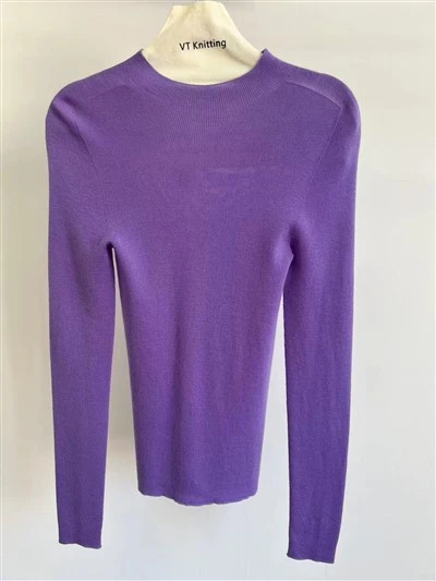 Round-caj dab, Ntev-sleeved Knitted Cardigan