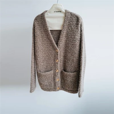 Poj niam Wool Cardigan nrog Pockets
